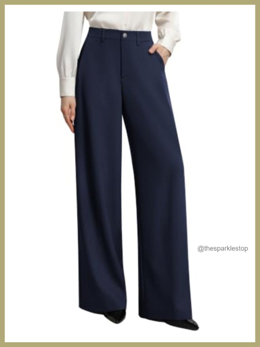 Wide Leg Dress Pants Business Office Work Slacks High Rise Trousers